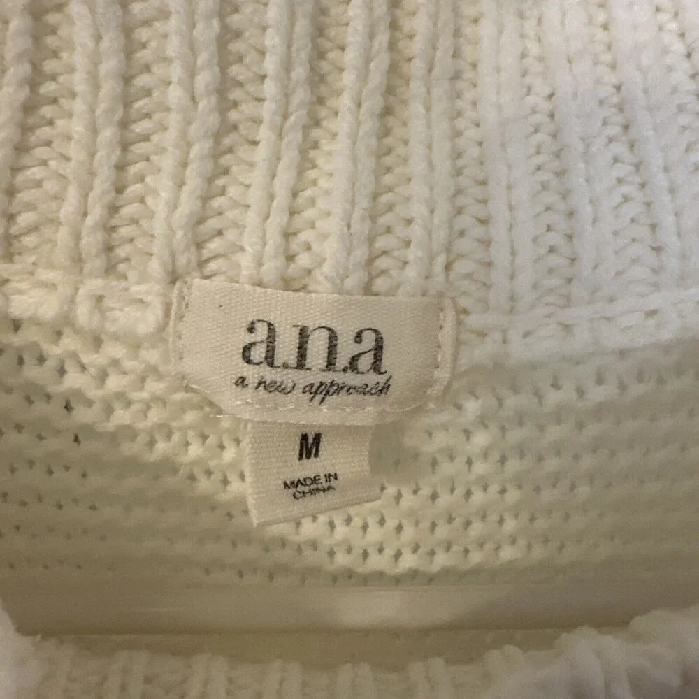 White Sweater Women's M Ana A New Approach